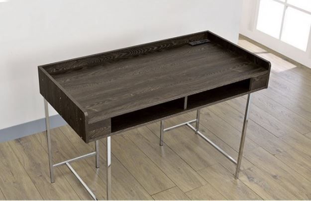 Furniture of America® Alvin Brown/Chrome Desk-2