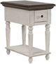 TEI Vintage Estates Antique White/Dark Knotty Oak Chair Side Table-0