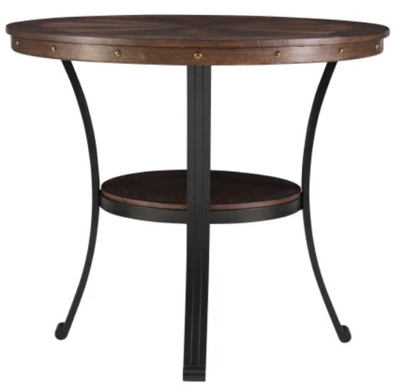 Powell® Franklin Brown Counter Table with Matte Black Base-3