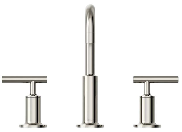 KOHLER® Purist® Vibrant Polished NIckel 8" Widespread Bathroom Sink Faucet with Lever Handles-1