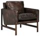 Classic Home Chazzie Truffle Brown Leather Accent Chair-0