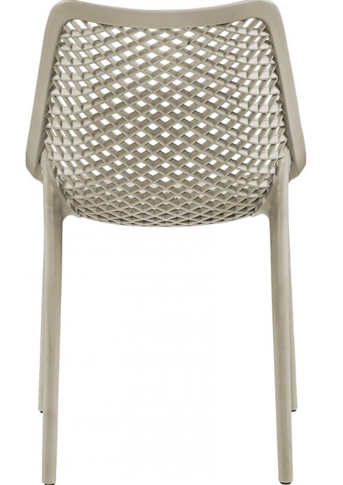 Meridian Furniture Mykonos Taupe Plastic Outdoor Patio Dining Side Chair-4