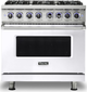 Viking® 7 Series 36" White Pro Style Natural Gas Range-0