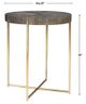 Uttermost® Taja Dark Walnut Accent Table with Brushed Brass Base-2
