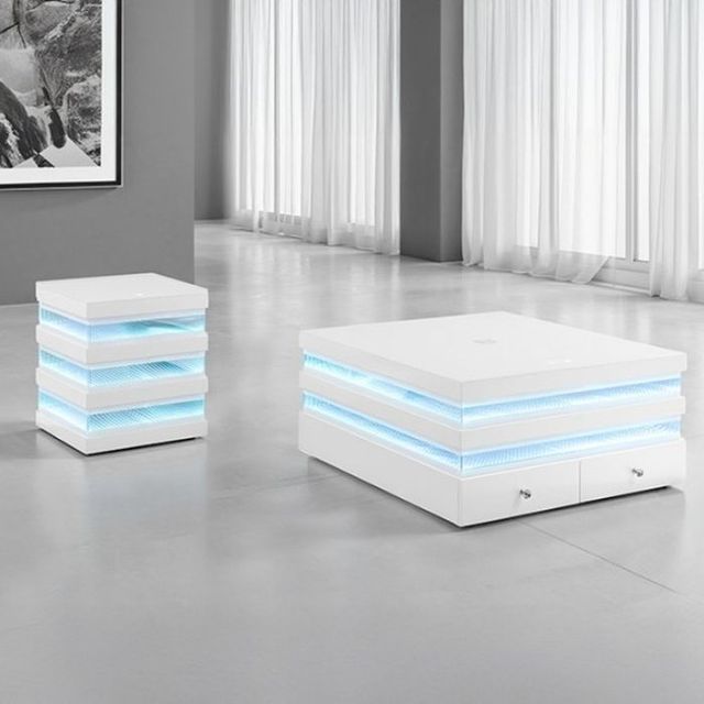 Furniture of America® Maloy White Square Cocktail Table-2