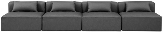 Meridian Furniture Cube 4-Piece Gray Vegan Leather Armless Sofa-1