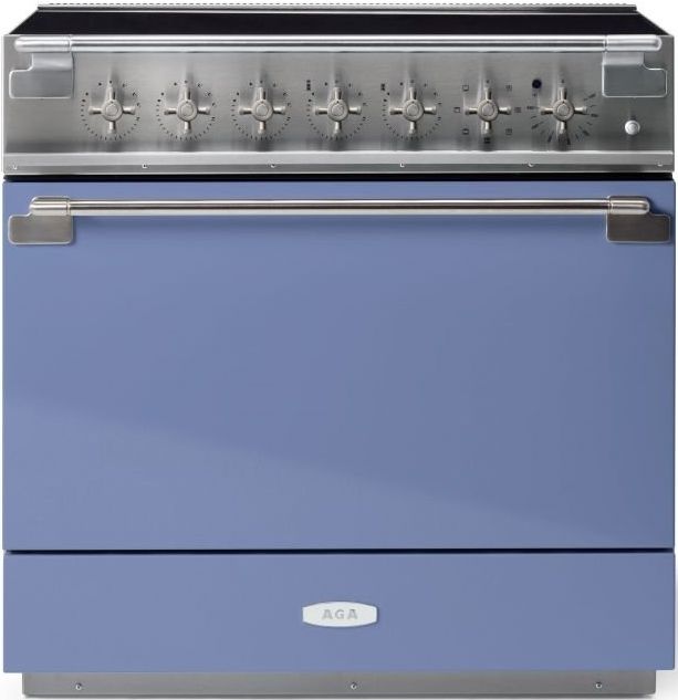 AGA™ Elise 36" Stainless Steel Pro Style Induction Range with Carnaby Blue Door-0