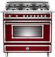 Bertazzoni Heritage Series 36" Matt Burgundy Free Standing Gas Ranges-0