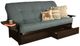 Kodiak Furniture Phoenix Linen Aqua/Espresso Queen Storage Futon with Mattress-0
