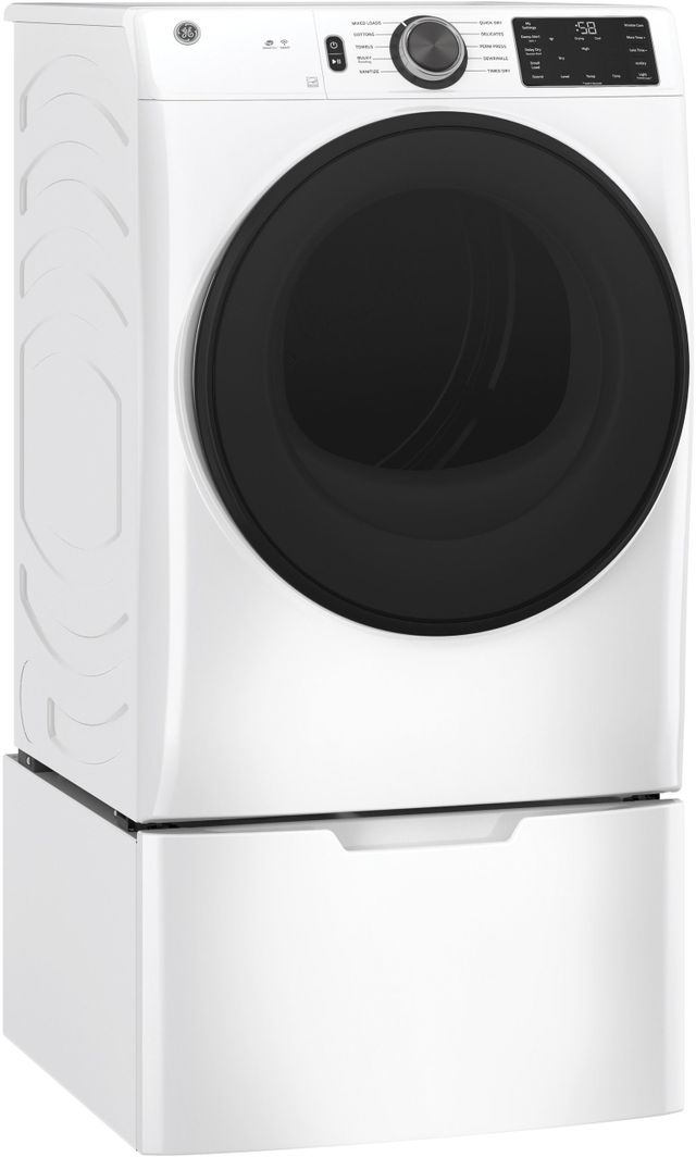 GE® 7.8 Cu. Ft. White Smart Front Load Electric Dryer-3