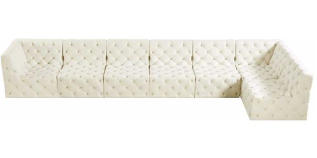 Meridian Furniture Tuft 7-Piece Cream L-Shape Sectional-2
