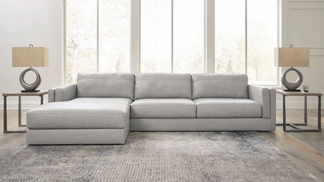 Signature Design by Ashley® Amiata 2-Piece Glacier Left-Arm Facing Chaise Sectional-1
