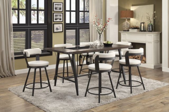 Homelegance® Appert White Swivel Counter Height Chair-1