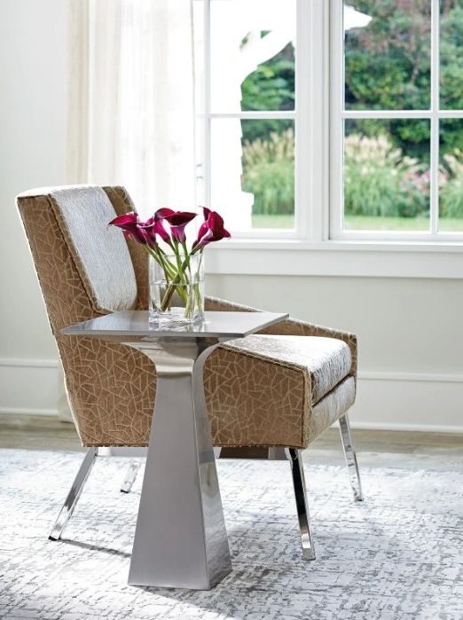 Lexington Home Customizable Kitano Amani Chair with Polished Chrome Base-3