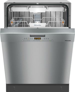 Front view of the Miele 24" Clean Touch Steel Front Control Built In Dishwasher