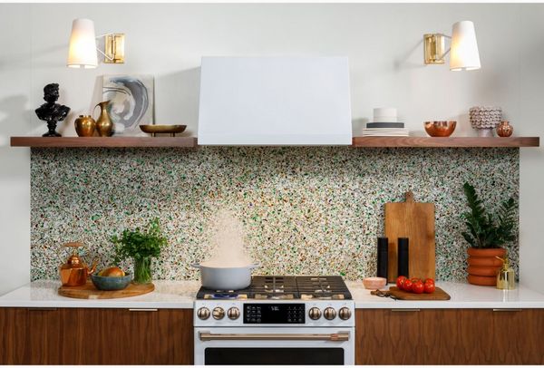 Cafe 36" Matte White Wall Mounted Range Hood