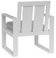 Sunset West Newport Satin White Aluminum Outdoor Dining Arm Chair with Cast Silver Cushion-2