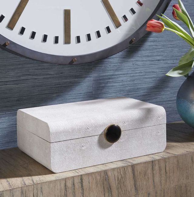 Uttermost® Lalique White Shagreen Box-1