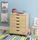 Linon Rudy Natural Wide Rolling Storage Cart-1
