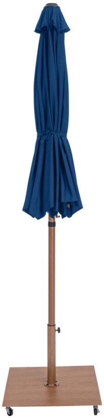 Meridian Furniture Amalfi Navy/Teak Aluminum Outdoor Patio Umbrella and Base-1