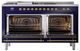 Ilve® Nostalgie II Noblesse 60'' Midnight Blue Pro Style Dual Fuel Range with Brass Trim-1