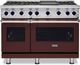 Viking® 7 Series 48" Kalamata Red Pro Style Liquid Propane Range with 12" Reversible Griddle-0
