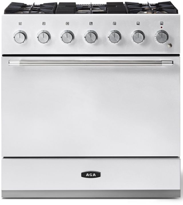 AGA™ Mercury 36" White Pro Style Dual Fuel Range-0