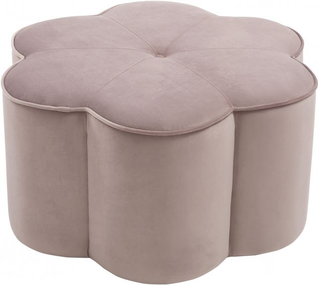 Meridian Furniture Daisy Pink Velvet Ottoman-0