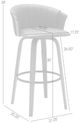 Armen Living Diana Gray/Walnut Swivel Bar Stool-4