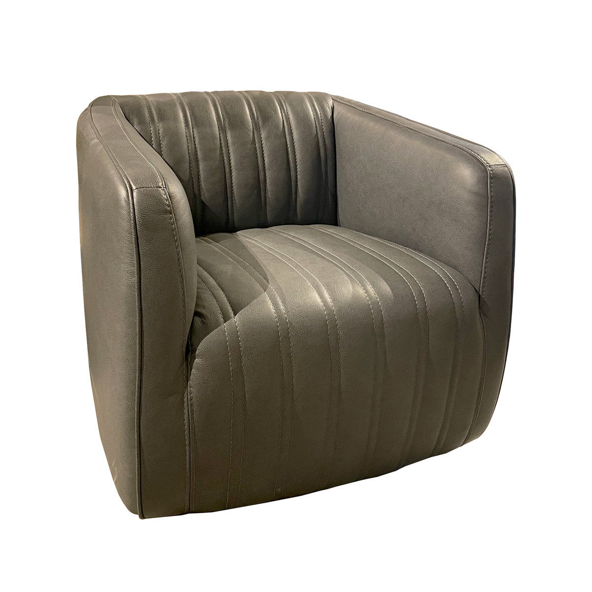 Violino Leather Swivel Chair Ranger Gravel Marshall s Home Living Kelowna BC