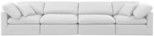 Meridian Furniture Indulge 4-Piece White 140" Sofa-2