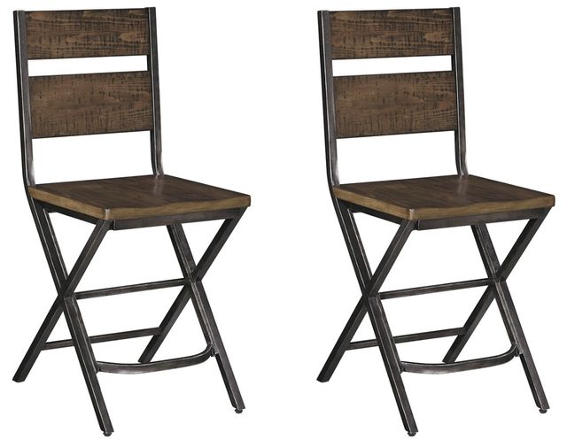 Signature Design by Ashley® Kavara 2-Piece Medium Brown Bar Stool Set-0