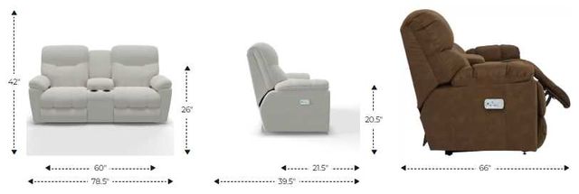 La-Z-Boy® Morrison Saddle Power Reclining Loveseat with Console, Headrest, and Lumbar-2