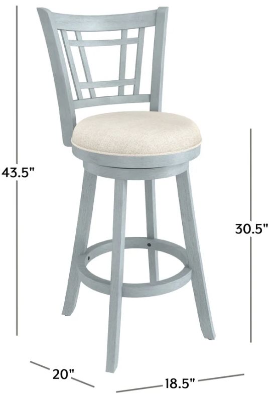 HH2 Home Glenway Brushed Gray Bar Height Stool-2
