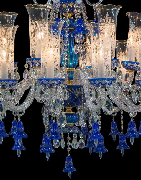 Michael Amini® Winter Palace Blue/Clear 18 Light Chandelier-1