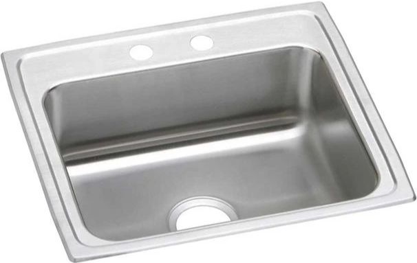 Elkay Lustertone® Classic Lustrous Satin 25" x 21-1/4" x 5" 2-Hole Single Bowl Drop-In ADA Sink-0