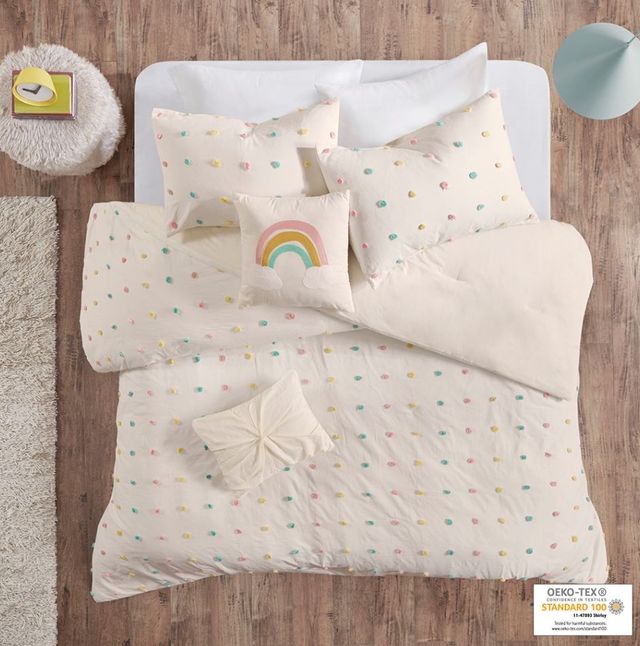 Olliix by Urban Habitat Kids Callie Multi Twin Cotton Jacquard Pom Pom Comforter Set-0