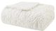 Olliix by Madison Park Norfolk Ivory 50x60" Polyester Embroidery Solid Ultra Plush Throw-0