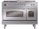 Ilve® Nostalgie II Noblesse 48'' Stainless Steel Pro Style Dual Fuel Range with Chrome Trim-1