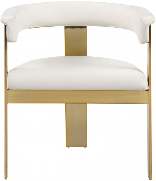 Meridian Furniture Romeo Cream/Brushed Gold Vegan Leather Dining Chair-1