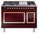 Ilve® Nostalgie II Noblesse 48'' Burgundy Pro Style Dual Fuel Range with Copper Trim-0
