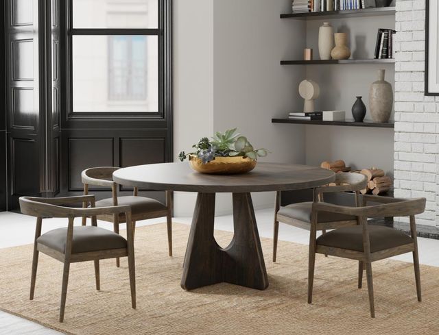 International Furniture Direct Balam Black Round Dining Table-1