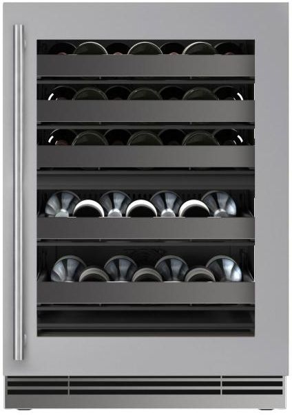 U-Line®  Home Collection 24" 4.9 Cu. Ft. Stainless Steel Dual-Zone Wine Refrigerator with Glass Door-1