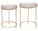 A & B Home 2-Piece  Glass Top Gold Side Table Set-1