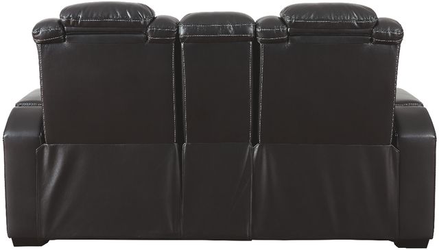 Signature Design by Ashley® Party Time Midnight Power Reclining Loveseat with Console and Adjustable Headrest-1