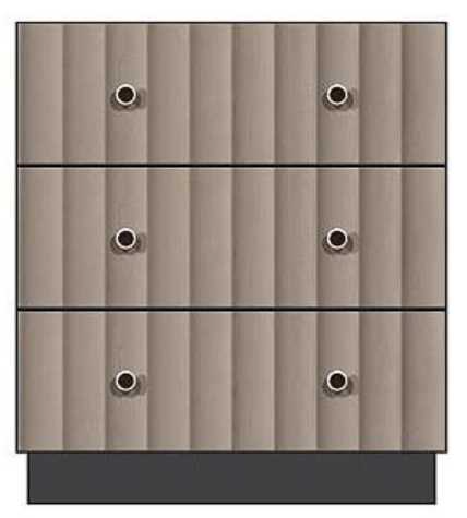 Country View Woodworking Customizable American Modern 28" 3-Drawer Silver Knob Plinth Base Bedside Chest