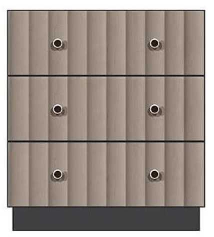 Country View Woodworking Customizable American Modern 28" 3-Drawer Silver Knob Plinth Base Bedside Chest-0