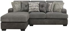 Emerald Home Berlin 2-Piece Gray Tweed Pewter Left-Arm Facing Sectional and Chaise