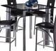 Mazin Furniture Sona Black Glass Top Counter Height Dining Table with Silver Legs-1
