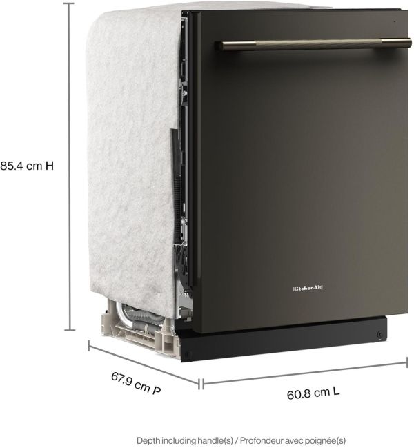 KitchenAid® 24" Black Ore 360° Max Jets™ Third Rack Top Control Built-In Dishwasher with ProDry™ System-3